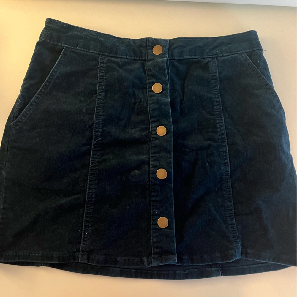 Altar’d State Velvet Green Mini Skirt Size Small